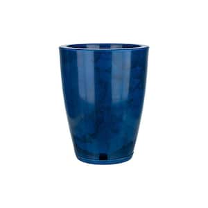 Amsterdan Small Blue Marble Effect Plastic Resin Indoor and Outdoor Planter Bowl