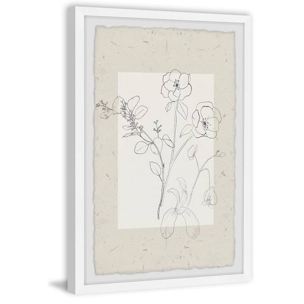 Floral Sketch by Marmont Hill Framed Nature Art Print 18 in. x 12 in.  CMFLP277WFPFL18 - The Home Depot