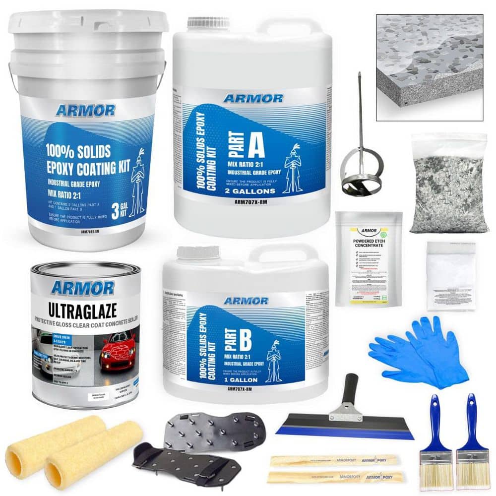 3 gal. Gray Gloss 2-Part 600 sq.ft. Epoxy Kit Interior Industrial Concrete 