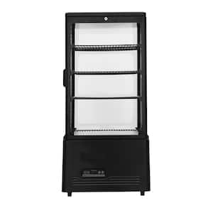 2.9 cu. ft. 4-Sided Glass Refrigerated Display Case in Black