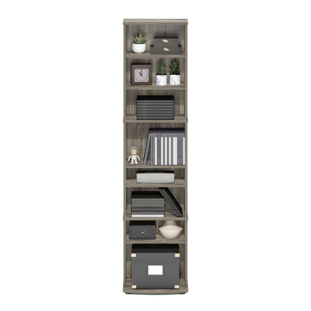 Tall French Oak Particle Board Multimedia Storage Tower