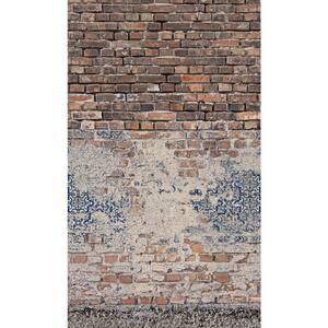 Red Blue Brick 3D Non-Woven Removable Wallpaper Roll
