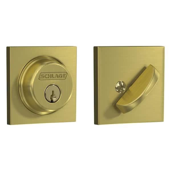 Schlage B60 Series Collins Satin Brass Single Cylinder Deadbolt Certified Highest for Security and Durability