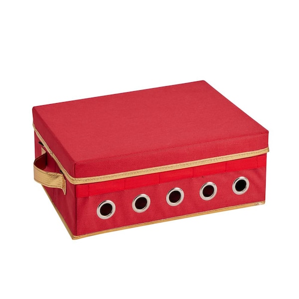 Gift Wrapping and Ribbon Storage Box Organizer in Red
