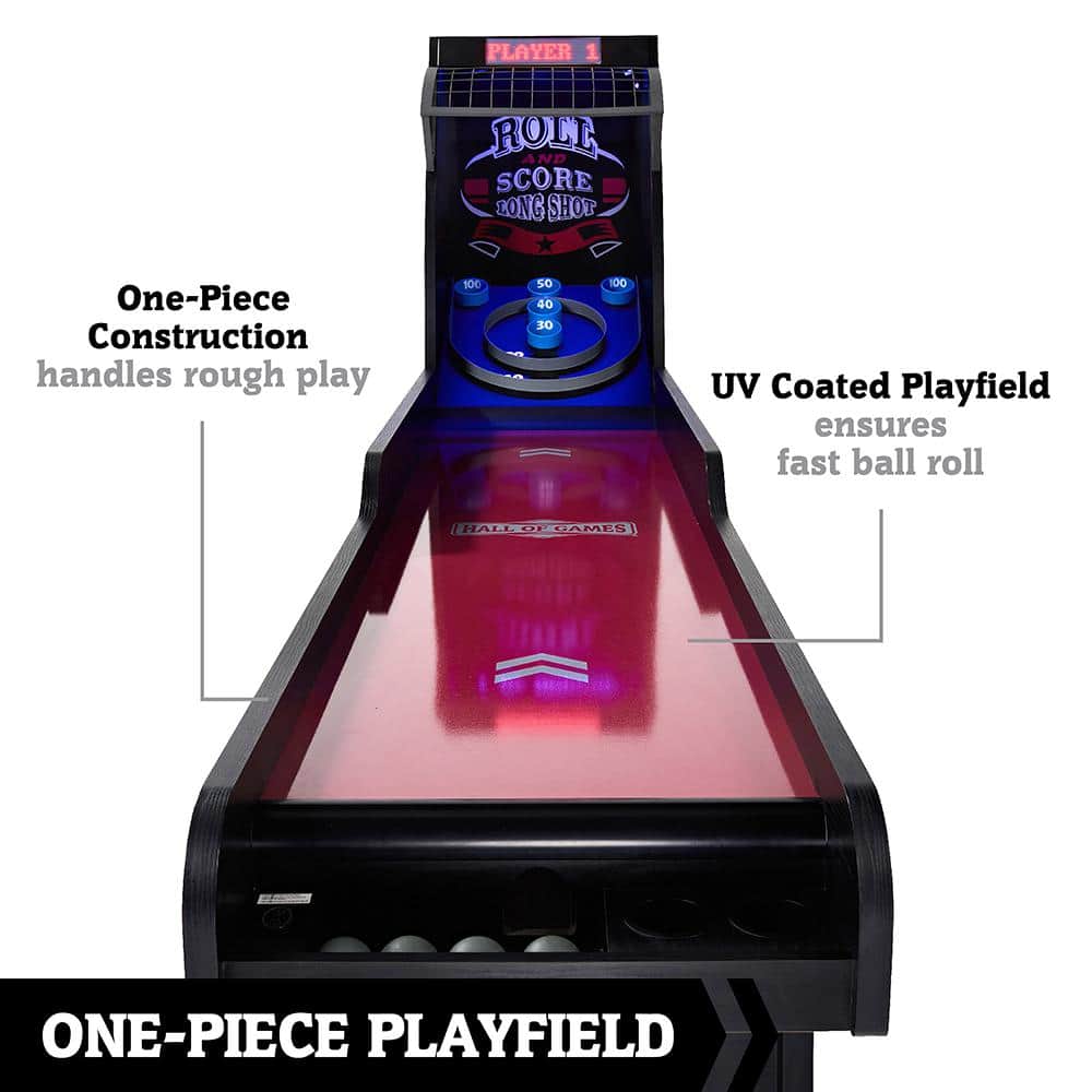 130-Inch Black and Red Wood Roll and Score Arcade Game