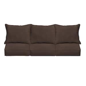 22.5 in. x 22.5 in. Deep Seating Indoor/Outdoor Couch Pillow and Cushion Set in Sunbrella Canvas Java