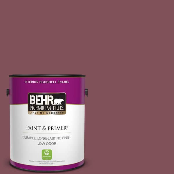 BEHR PREMIUM PLUS 1 gal. Home Decorators Collection #HDC-CL-02 Fine Burgundy Eggshell Enamel Low Odor Interior Paint & Primer