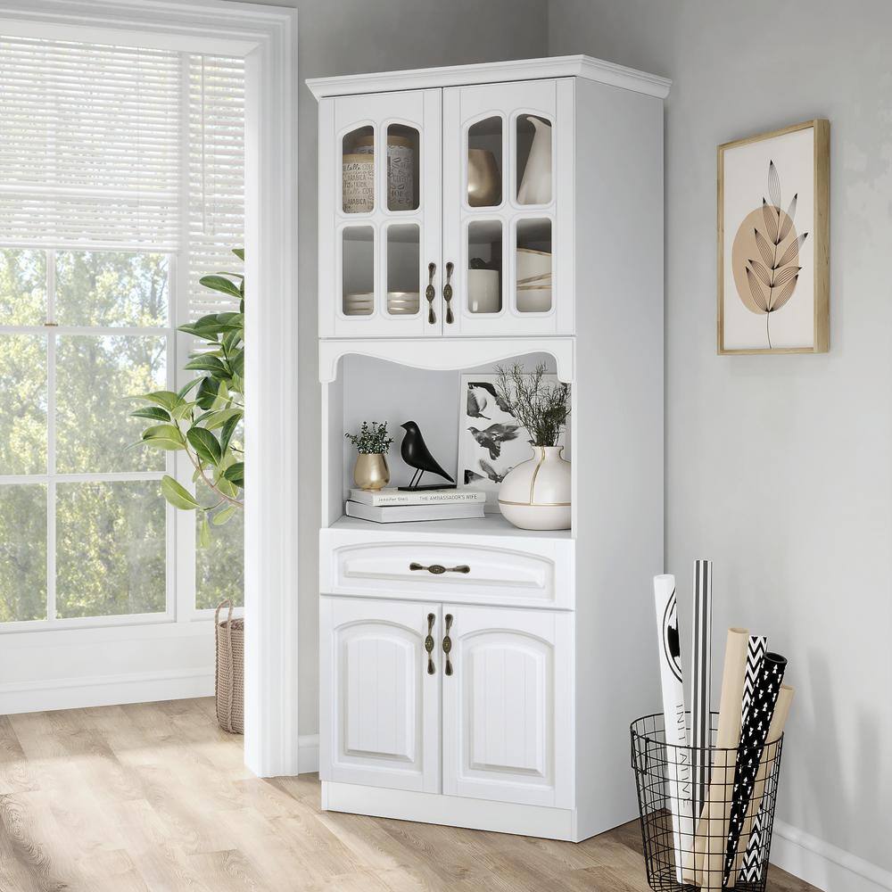 LIVING SKOG Galiano 73 in. White Corner Pantry Kitchen Storage