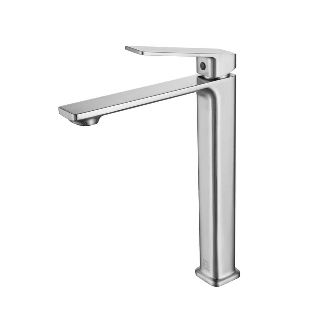 Timeless Home Single Handle Vessel Sink Faucet in Brushed Nickel