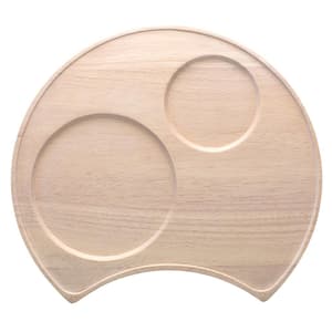 Hammock Wood 13 in. x 11.75 in. (Blonde) Para Rubber Tree Wood Serving Tray, Crescent Shape
