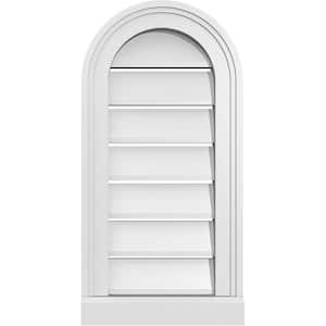 12 in. x 24 in. Round Top White PVC Paintable Gable Louver Vent Functional