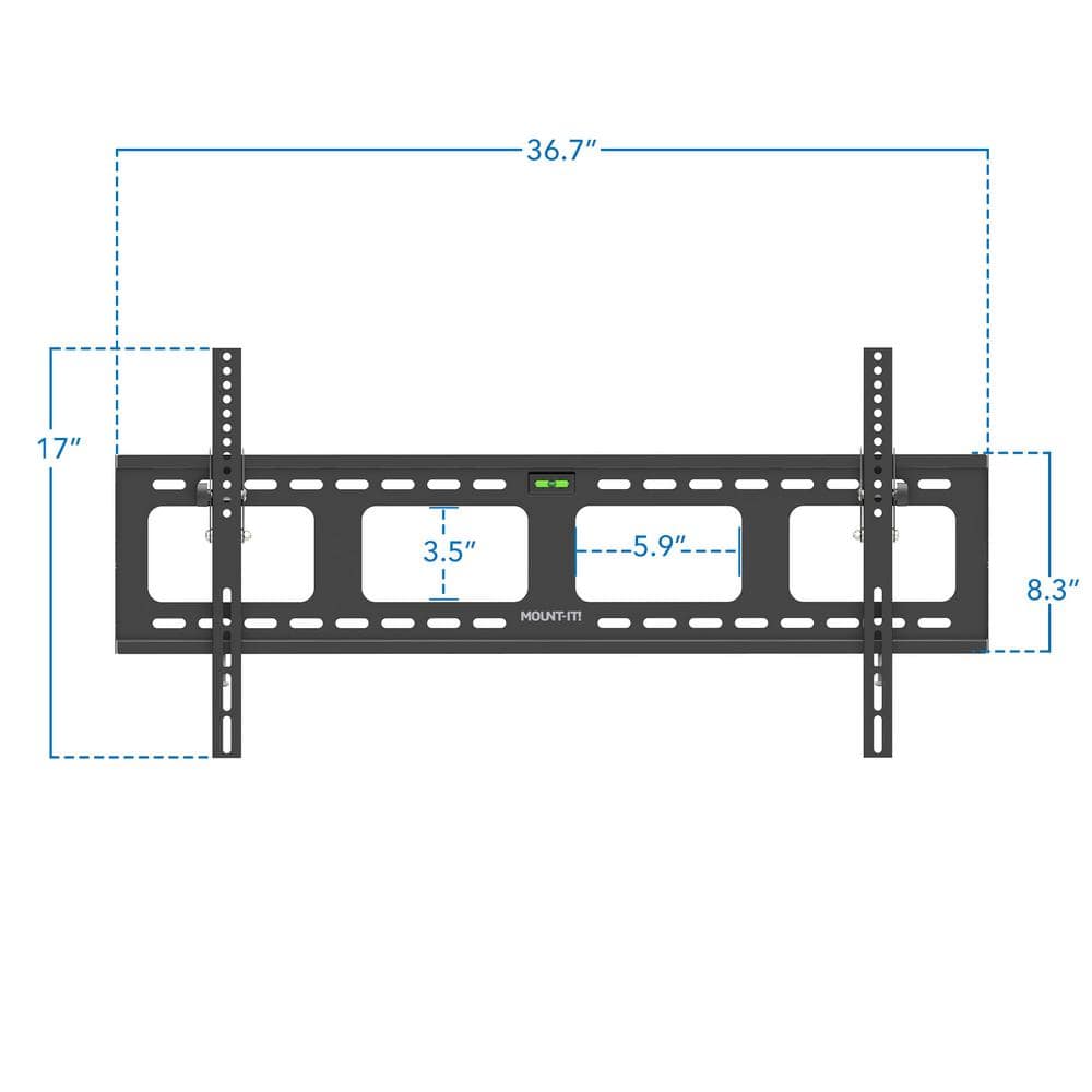 Black Steel Low-Profile Tilting TV Wall Mount for 42-90 inch Screens