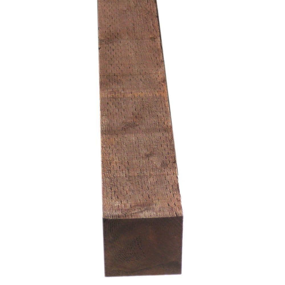 6 in. x 6 in. x 8 ft. #2 and Better S4S Hem-Fir Brown Tone Stained