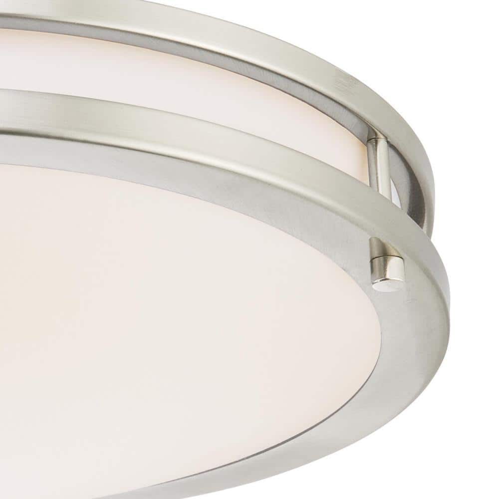 Sleek Brushed Nickel 23W LED Flush Mount Ceiling Lamp
