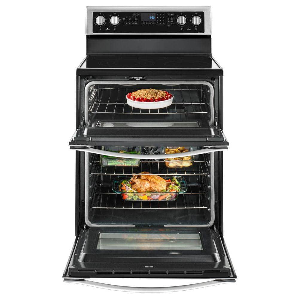 Whirlpool 30" Stainless Steel Freestanding Double Oven Electric Range