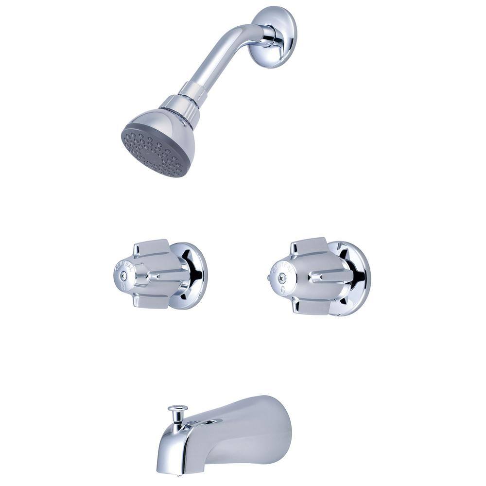 thumbnail image 2 of Glacier Bay 2-Handle Tub And Shower Faucet – Bronze, Wall Mount, Valve Included – 1.8 GPM 2 of 5