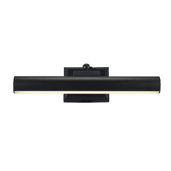 Monteaux Lighting 1-Light Black LED Rechargeable Battery Operated Wall Sconce Picture Light, Remote Included