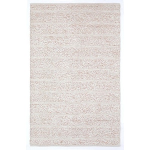Ivory 5 ft. x 8 ft. Rectangle Solid Color Polyester Area Rug