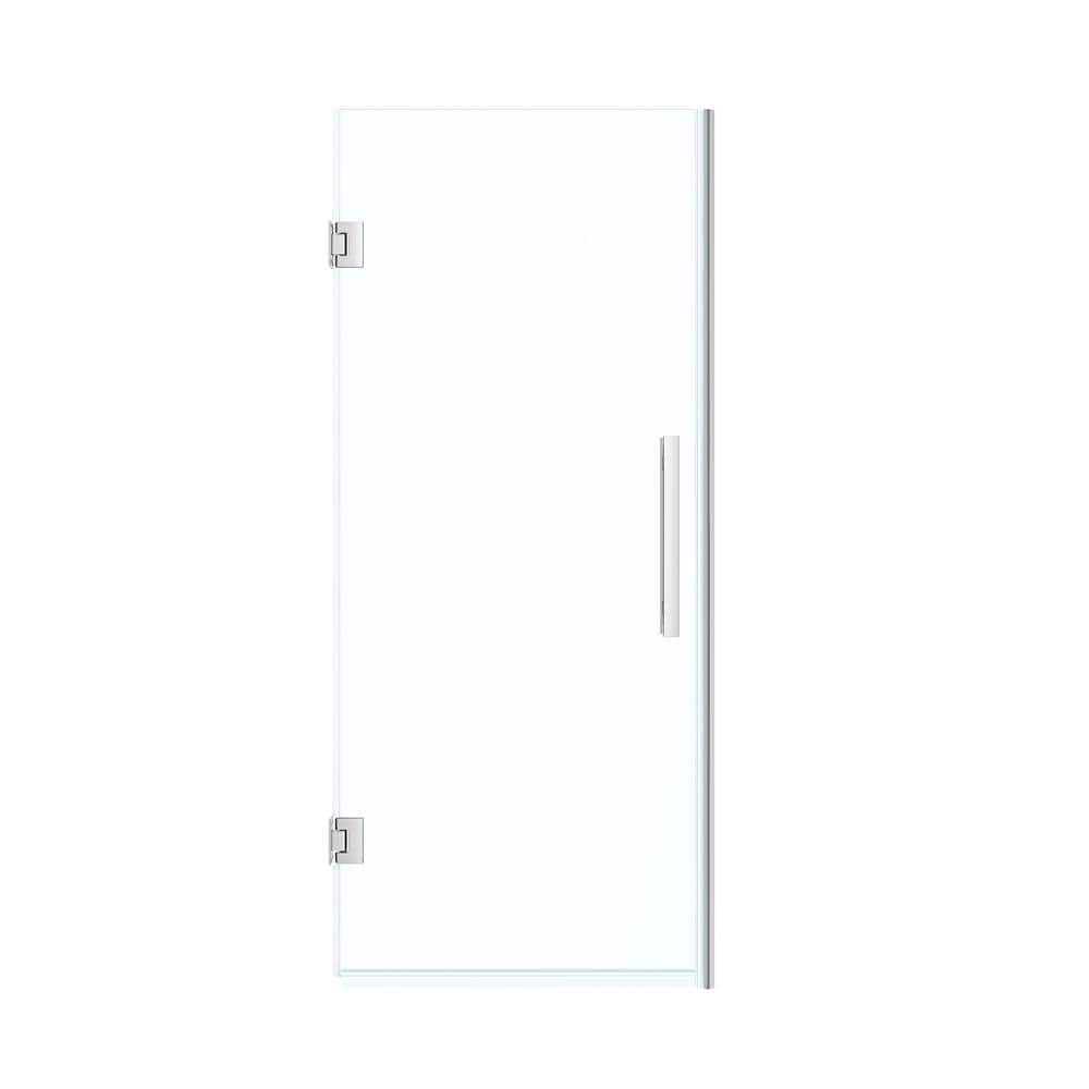 Chrome Frameless Hinge Alcove Shower Door Kit with Tempered Glass