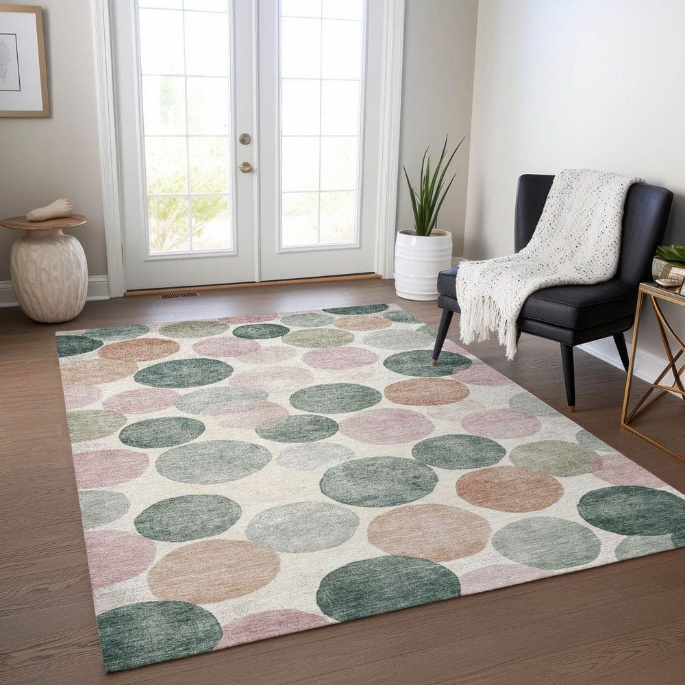 Chantille Machine Washable Indoor/Outdoor Abstract ACN1898 Salmon 3 ft. x 5 ft. Accent Rug price history on PriceWatchPro