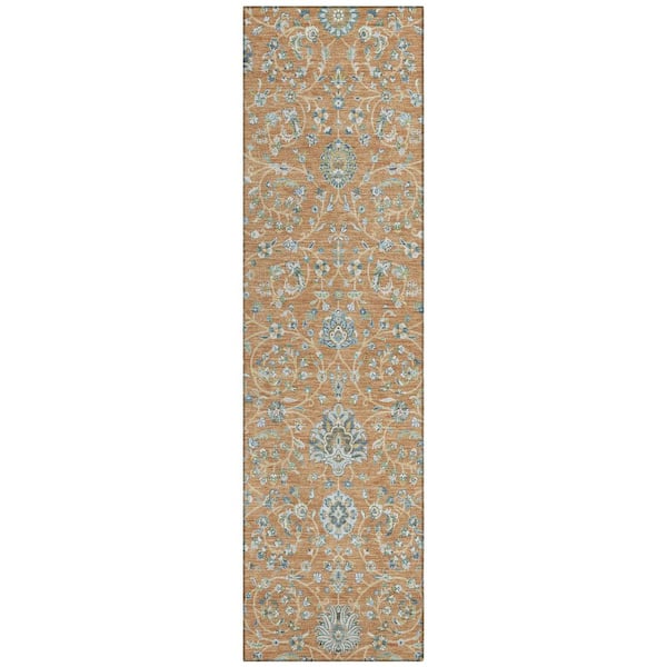 Chantille Machine Washable Indoor/Outdoor Abstract ACN2758 Copper 2 ft. x 7 ft. Runner Rug