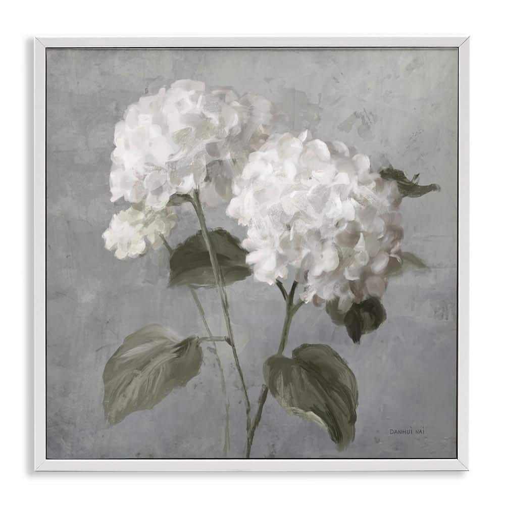 White Hydrangeas Pair by Danhui Nai White Framed Nature Giclee Art Print 17 in. x 17 in. price history on PriceWatchPro