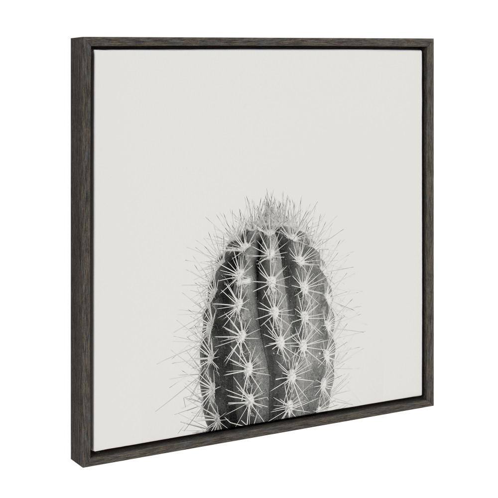 Haze Cactus Succulent Graphic Art on Canvas with Black Frame