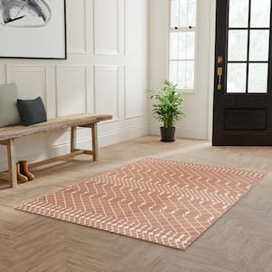 Astra Machine Washable Copper 5 ft. x 7 ft. Moroccan Transitional Area Rug