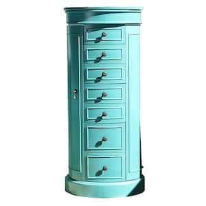 Bailey Turquoise Jewelry Armoire 13.75 in. x 18 in. x 41 in.