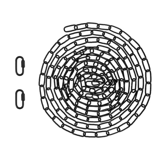 Aspen Steel 17 ft. ChainandQuick Link Connector/Hanging Maximum 50 lbs. Lighting Fixture/Swag Light/Plant Matte Black 9G