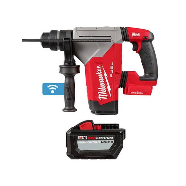 Milwaukee M18 FUEL 18V Lithium-Ion Brushless Cordless SDS-Plus 1-1/8 in. Rotary Hammer Drill w/High Output 12.0Ah Battery
