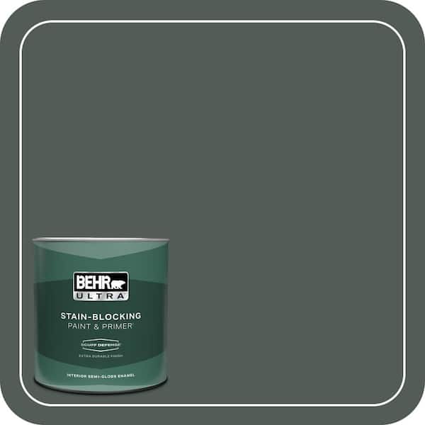 BEHR ULTRA 1 qt. #700F-7 Evergreen Bough Extra Durable Semi-Gloss Enamel Interior Paint & Primer