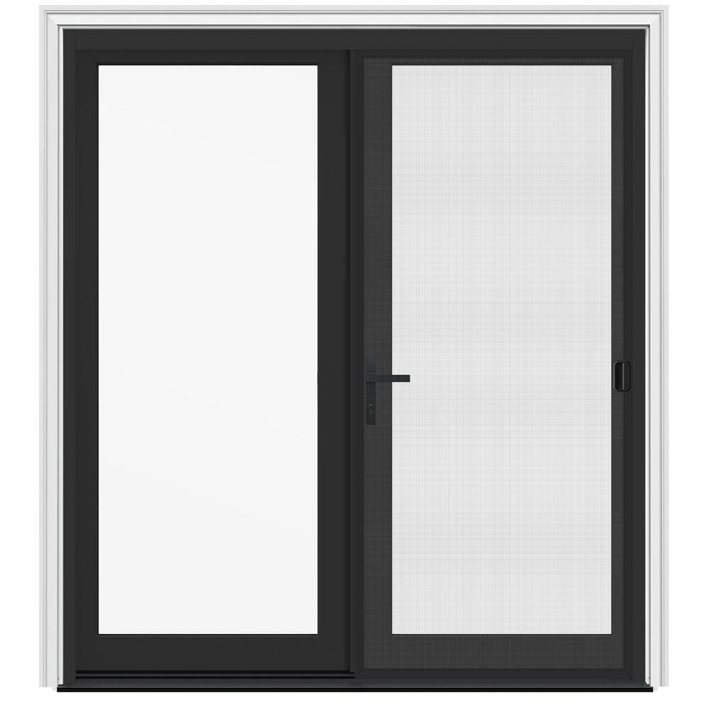 60 in. x80 in. F4500 Right-Hand/Inswing Black/White Fiberglass French Patio Door w/Impact Glass, Black Handle and Screen price history on PriceWatchPro