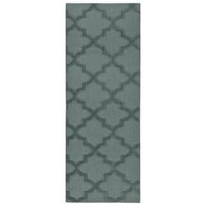 Sea Foam Quatro 3 ft. x 8 ft. Cut-loop Trellis Area Rug