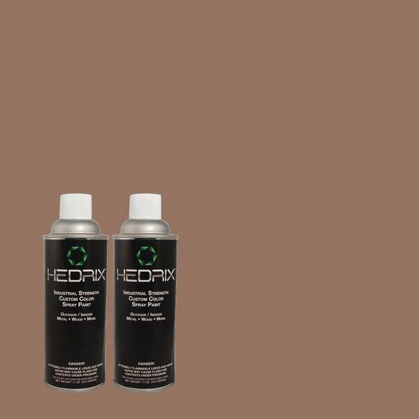 Hedrix 11 oz. Match of 740B-5 Bradford Brown Low Lustre Custom Spray Paint (2-Pack)