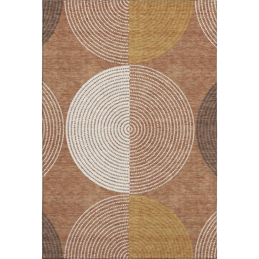 Addison Rugs Mayfield Premium Machine Washable Abstract AMF2281 Copper ...