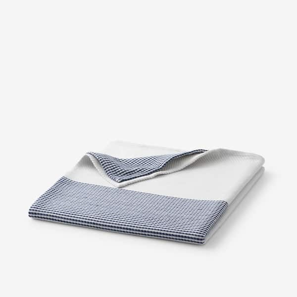 The Company Store Striped Indoor Outdoor Cotton Navy Throw Blanket 