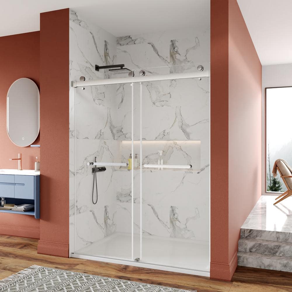 Concord 60" Frameless Sliding Shower Door with Chrome Finish