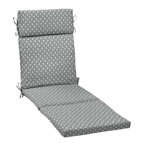 ARDEN earthFIBER Outdoor Chaise Cushion 21 in. x 29.5 in., Stone Grey Dot
