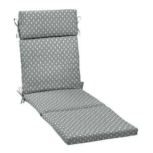 earthFIBER Outdoor Chaise Cushion 21 in. x 29.5 in., Stone Grey Dot