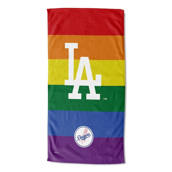 THE NORTHWEST GROUP MLB Multi-Color Dodgers Pride Series Printed Cotton/Polyester Blend Beach Towel