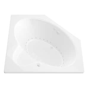 Malachite 5 ft. Acrylic Corner Drop-in Air Bathtub in White