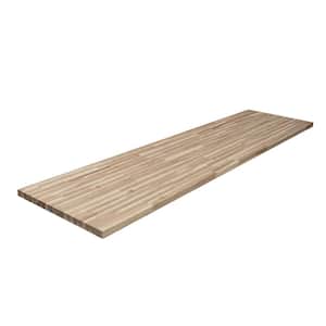 8 ft. L x 25 in. D Unfinished Acacia Solid Wood Butcher Block Countertop With Square Edge
