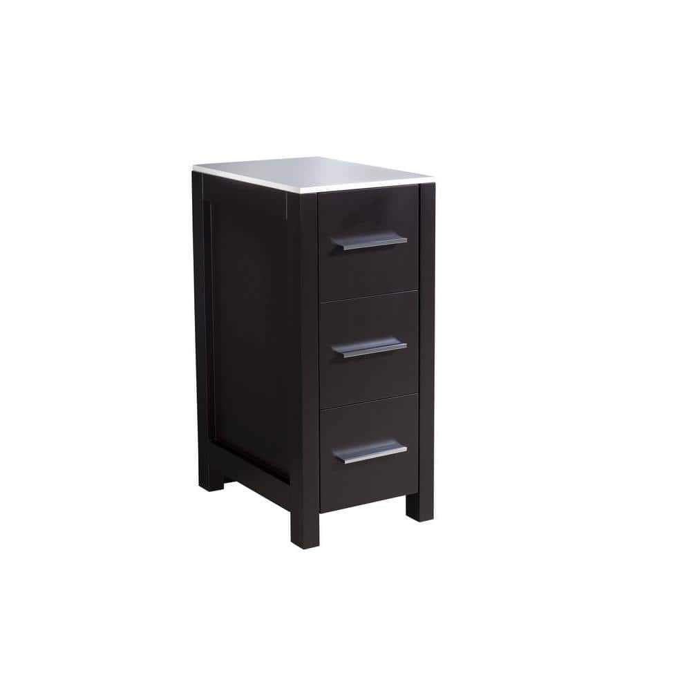 Fresca Torino 12-in x 28.13-in x 17.75-in Espresso Freestanding Linen Cabinet
