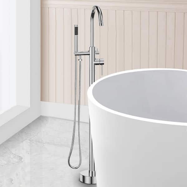 Satico High Arch Single-Handle Freestanding Tub Faucet Bathtub Filter with Handheld Shower in Chrome