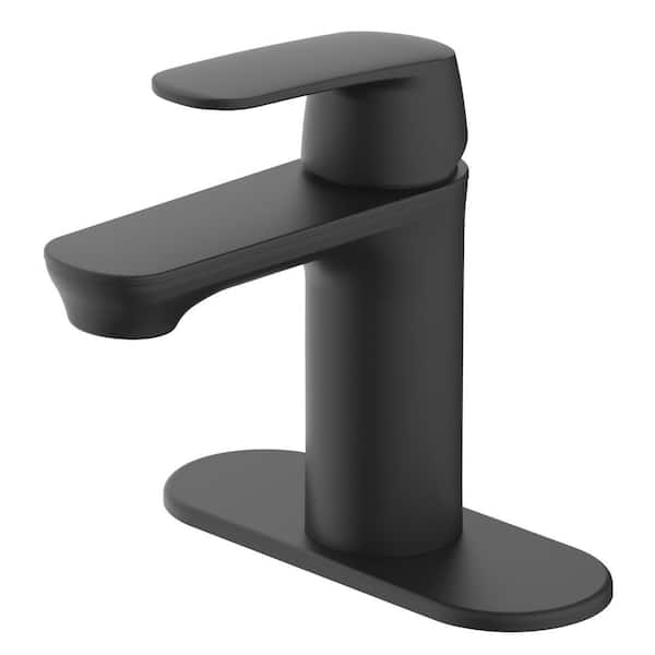Glacier Bay Foxton Single-Handle Single-Hole Bathroom Faucet in Matte Black