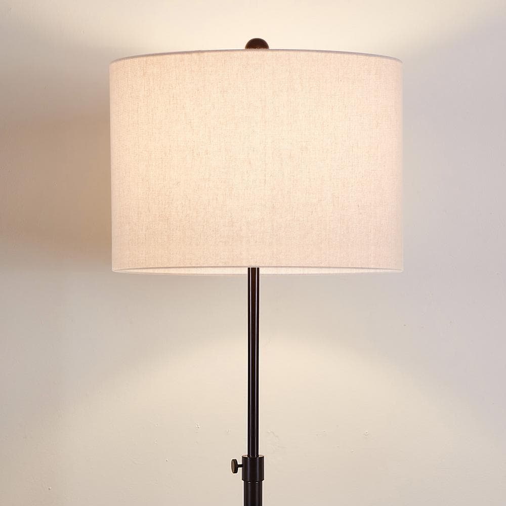 Bronze Adjustable 63.5" Floor Lamp with Fabric Shade