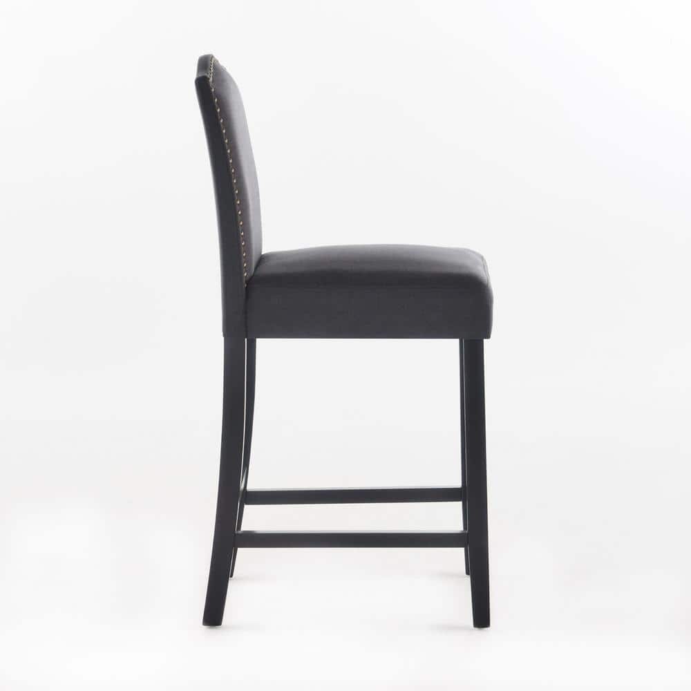 Merritt Dark Charcoal and Wood Extra Tall Counter Stools, Set of 2