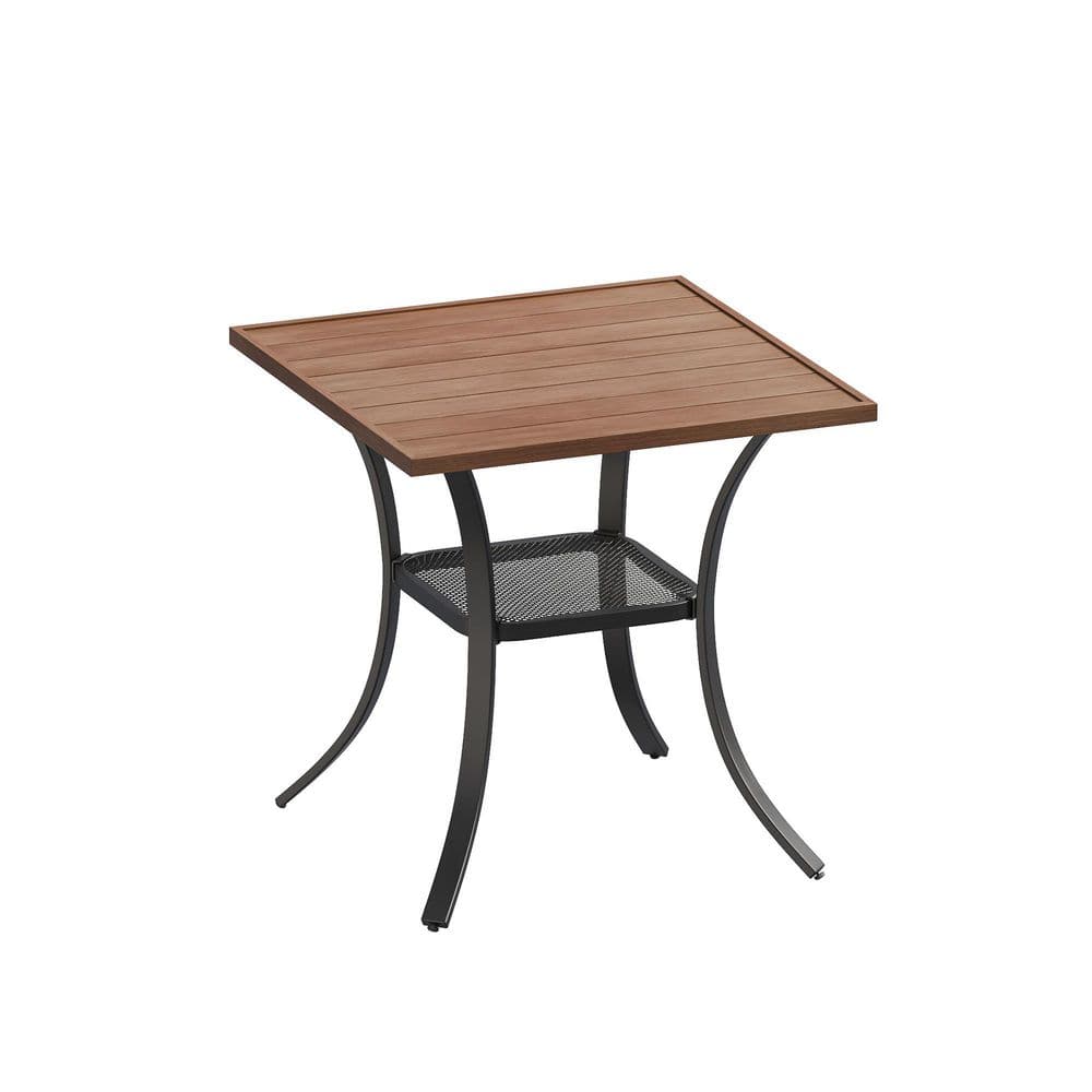 27.6 in. Walnut Square Patio Dining Table with Rust-Resistant Metal Frame  for Outdoor Use price history on PriceWatchPro