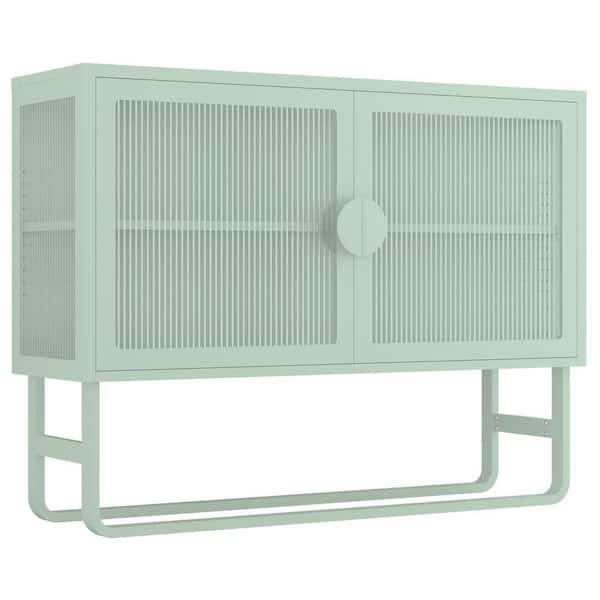 Unbranded 47.2 in. W x 13.8 in. D x 35.4 in. H Bathroom Green Linen Cabinet